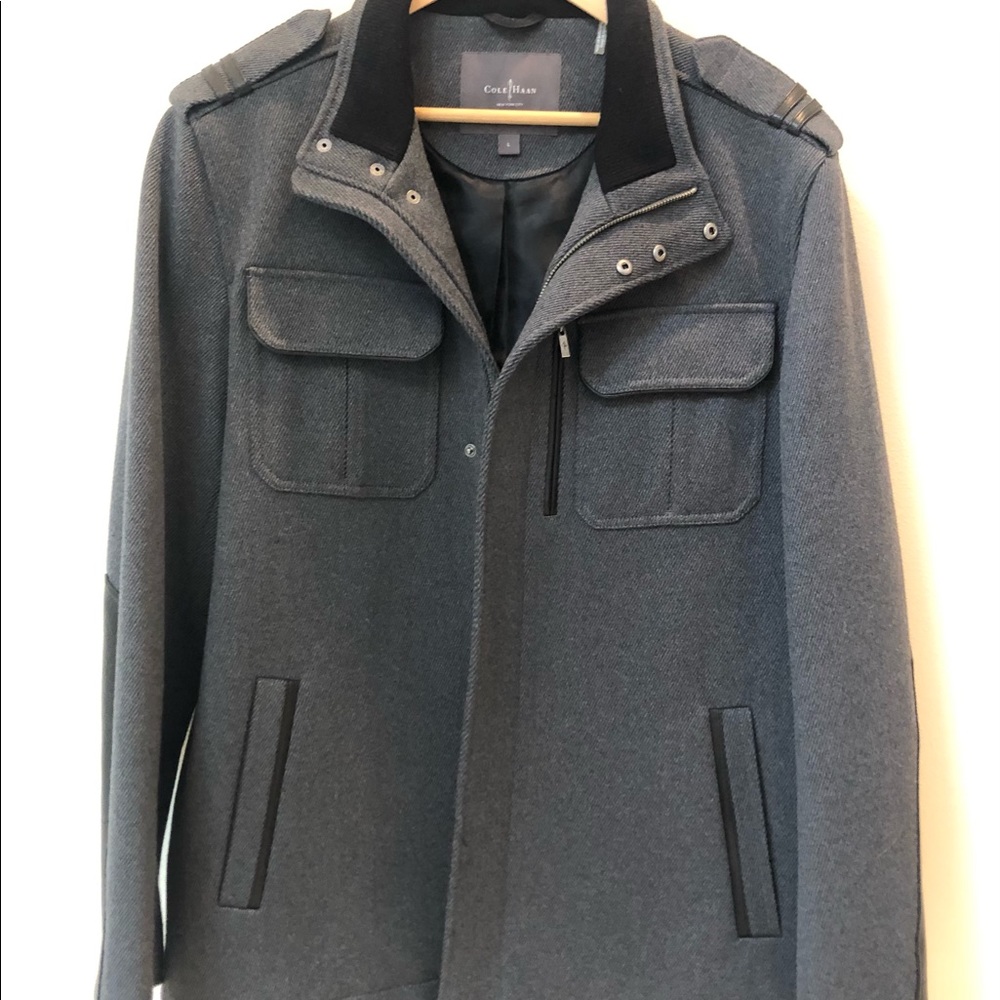 Cole Haan Signature Wool Car Coat with Lambskin